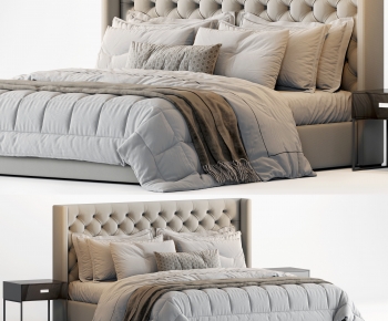 Simple European Style Double Bed-ID:657819032