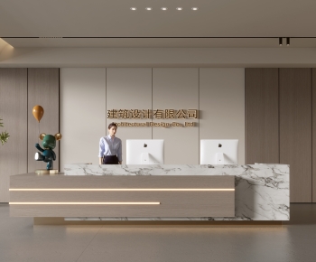 Modern Office Reception Desk-ID:886344915