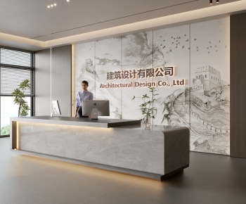Modern Office Reception Desk-ID:395847082