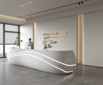 Modern Office Reception Desk-ID:754683024