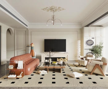 French Style A Living Room-ID:989229755