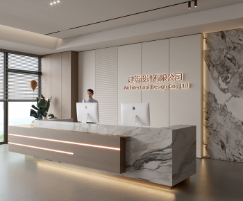 Modern Office Reception Desk-ID:822381026