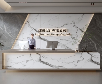 Modern Office Reception Desk-ID:162604091