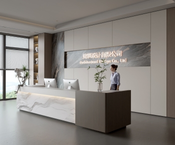 Modern Office Reception Desk-ID:456659085