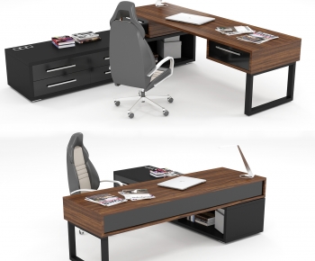 Modern Office Desk And Chair-ID:690453053