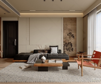 New Chinese Style A Living Room-ID:499501945