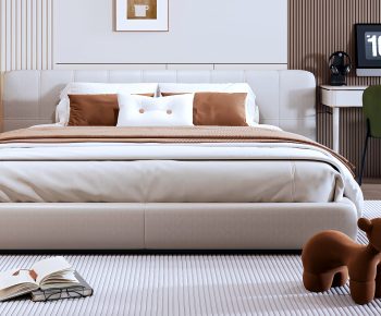 Modern Double Bed-ID:406400925