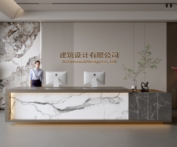 Modern Office Reception Desk-ID:407500034