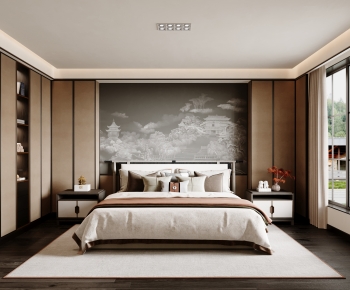 New Chinese Style Bedroom-ID:338058954