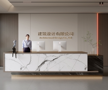 Modern Office Reception Desk-ID:597169487
