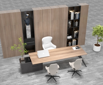 Modern Office Desk And Chair-ID:380894903