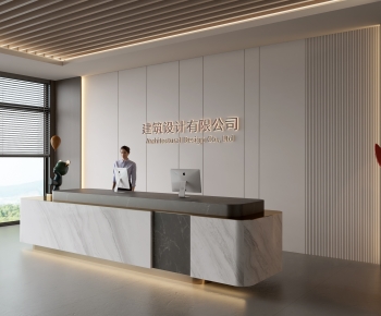 Modern Office Reception Desk-ID:599205978