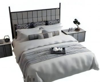 Modern Double Bed-ID:598192934