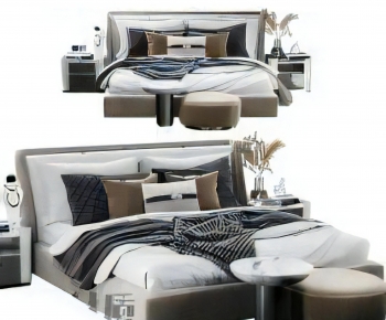 Modern Double Bed-ID:534266007