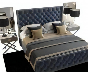 Simple European Style Double Bed-ID:813589163