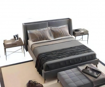 Modern Double Bed-ID:339890008