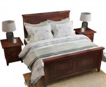 Simple European Style Double Bed-ID:832793007