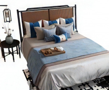 New Chinese Style Double Bed-ID:869831097