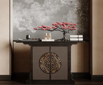 New Chinese Style Entrance Cabinet-ID:798858889