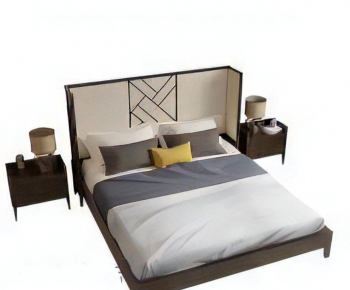 Modern Double Bed-ID:670500991