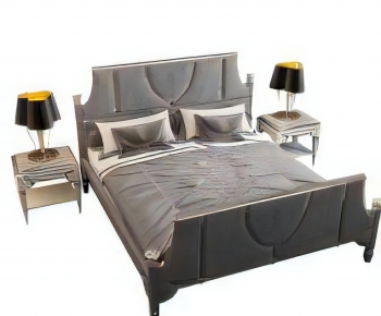 Simple European Style Double Bed-ID:943392999