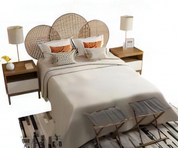 Modern Double Bed-ID:518702987