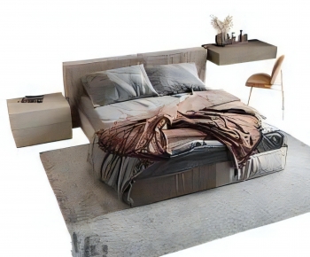 Modern Double Bed-ID:399336108