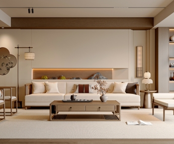 New Chinese Style A Living Room-ID:435062896
