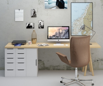 Modern Office Desk And Chair-ID:497817994
