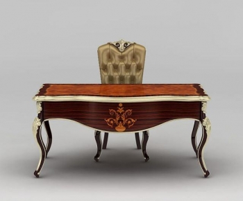European Style Computer Desk And Chair-ID:224849945