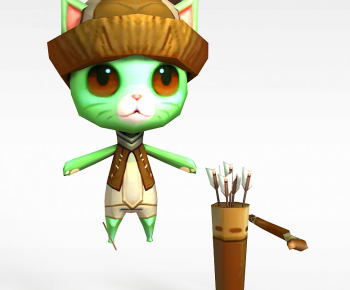 现代手游角色动物猫模型-ID:695319895