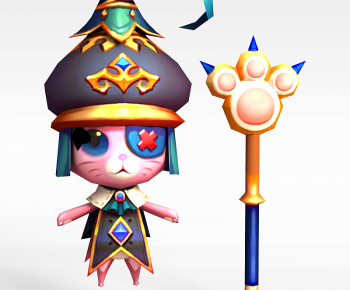 现代手游角色小猫动物模型-ID:370471953