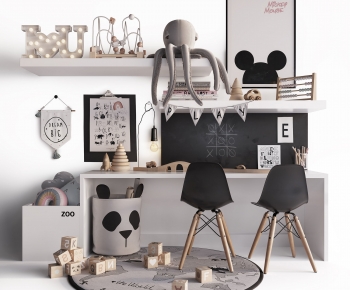 Modern Computer Desk And Chair-ID:584212068