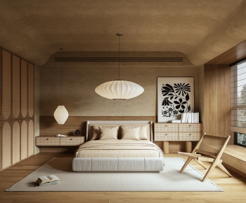 Wabi-sabi Style Bedroom-ID:407752994