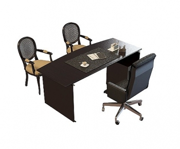Modern Office Desk And Chair-ID:739654061