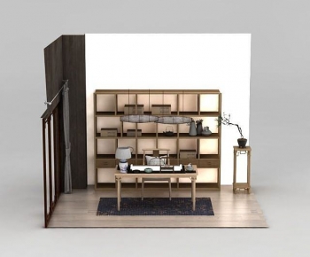 New Chinese Style Computer Desk And Chair-ID:838978059