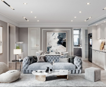 Simple European Style A Living Room-ID:444601062