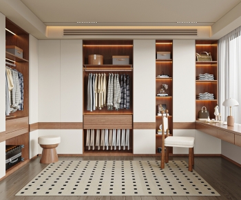 Modern Clothes Storage Area-ID:668422949