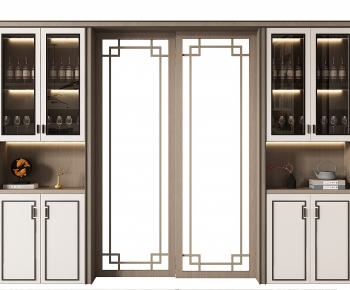 New Chinese Style Wine Cabinet-ID:615510997