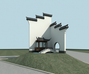 New Chinese Style Facade Element-ID:705369002