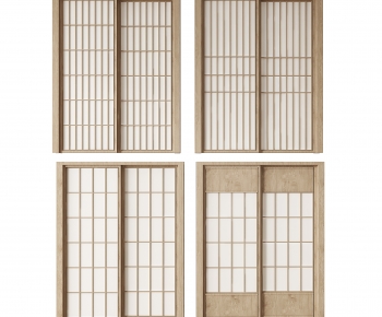 日式实木推拉门组合-ID:618305926