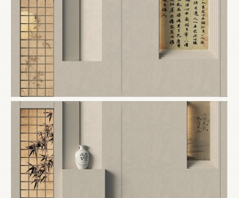 New Chinese Style TV Wall-ID:216080905