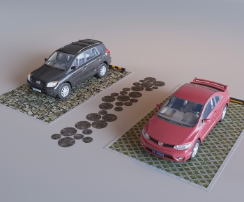 Modern Outdoor Parking Lot-ID:964809896