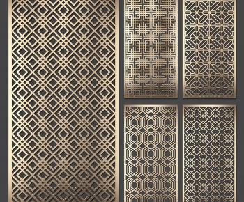 New Chinese Style Metal Screen Partition-ID:322155002