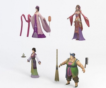 现代妇人小姐游戏角色模型组合-ID:283570054
