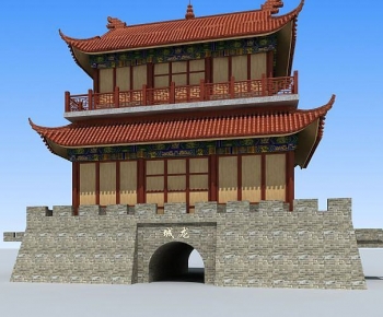 Chinese Style Ancient Architectural Buildings-ID:654249214