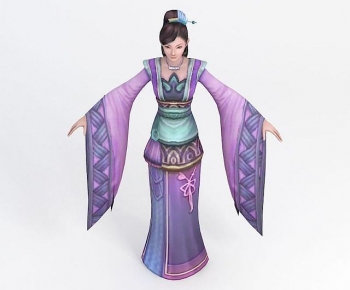 现代美女游戏角色模型-ID:845097068