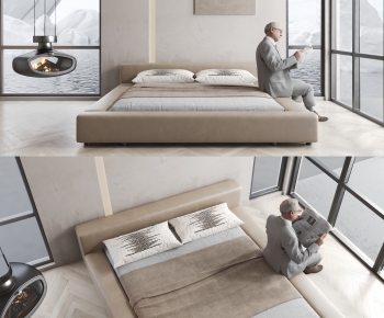 Modern Double Bed-ID:790518056