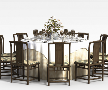 New Chinese Style Dining Table And Chairs-ID:363390458