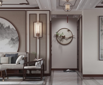 New Chinese Style A Living Room-ID:110085013